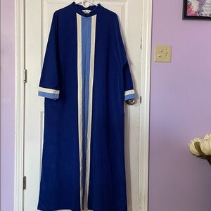 Vanity Fair Robe Vintage Blue Velour XL